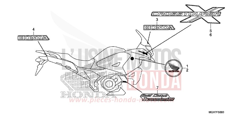 MARQUE (1) de VFR1200X "Crosstourer" Méca PEARL COSMIC BLACK (NHA64) de 2015